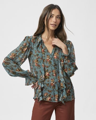 PAIGE Clemency Blouse Top - Red