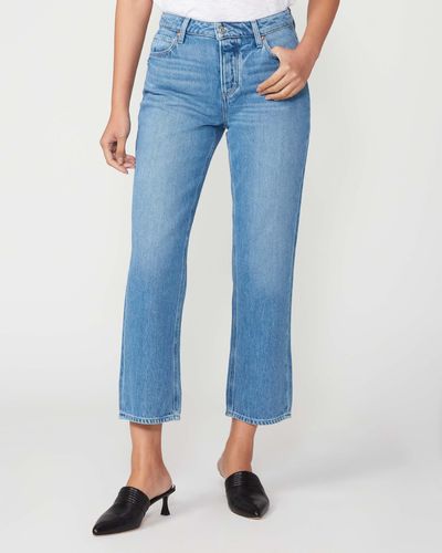 PAIGE Noella Straight Leg Covered Button Jeans - Blue