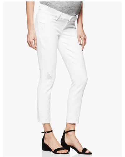 PAIGE Verdugo Crop Jeans Maternity - White