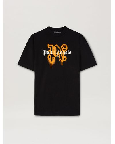 Palm Angels Monogram Spray City T-shirt Rome - Black
