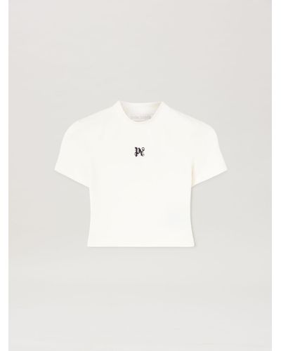 Palm Angels Monogram Fitted T-shirt White - Natural