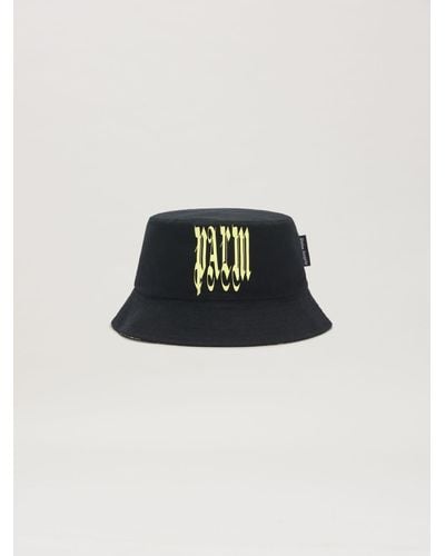 Palm Angels Gothic Logo Bucket Hat - Black