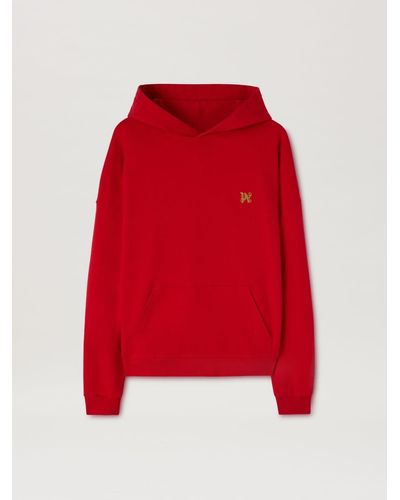 Palm Angels Hoodie With Dragon - Red