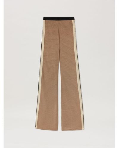 Palm Angels Logo Tape Knit Trousers - Natural