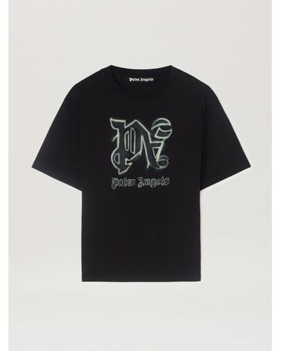 Palm Angels Hyper Monogram T-Shirt - Black