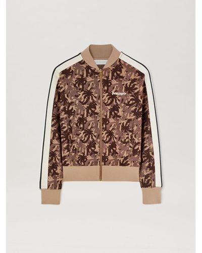Palm Angels Camouflage Bomber Track Jacket - Brown