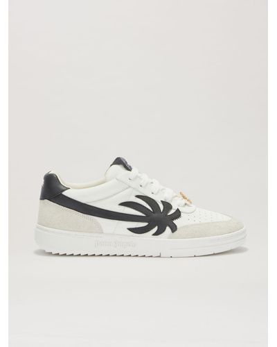 Palm Angels Logo-appliqué Leather Trainers - White