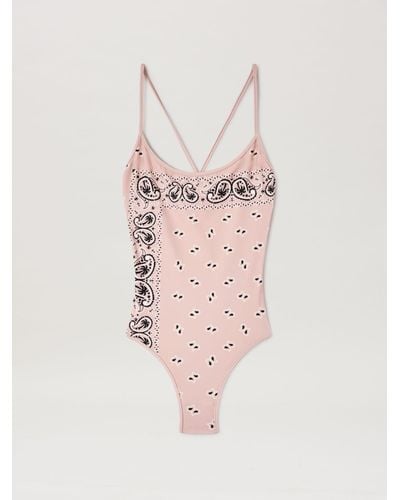 Palm Angels Paisley Criss-cross Swimsuit - Pink