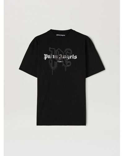 Palm Angels Paris モノグラム Tシャツ - ブラック