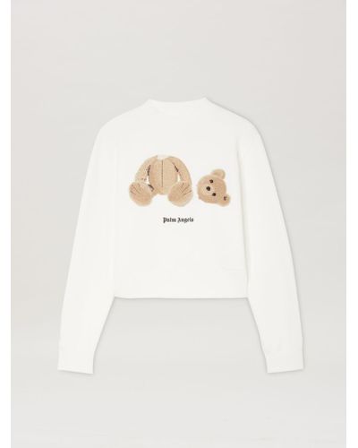 Palm Angels Palm Bear Fitted Crew Sweatshirt - Natural