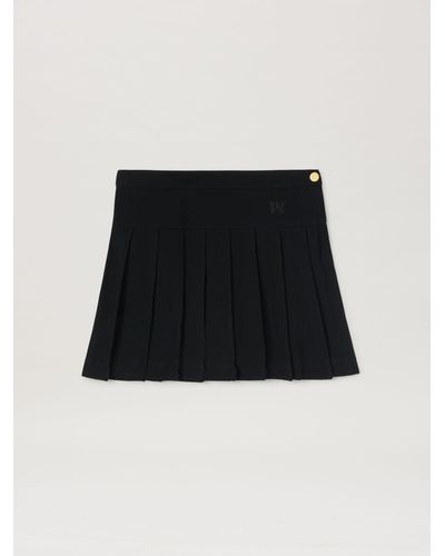 Palm Angels Monogram Pleated Skirt - Black