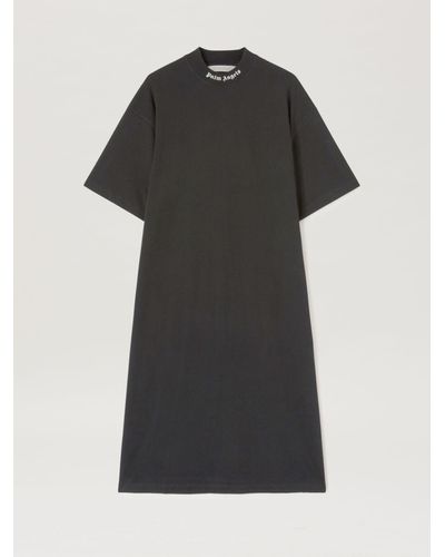 Palm Angels Logo-print T-shirt Dress - Black
