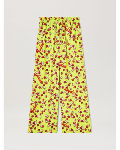 Palm Angels Cherries Trousers - Yellow