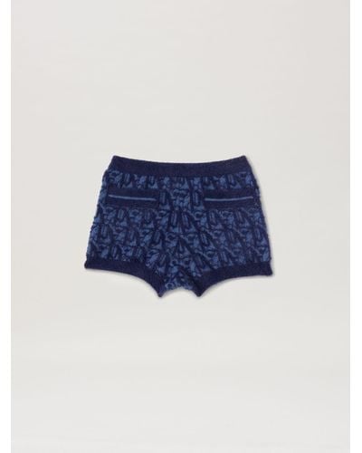 Palm Angels Monogram Jacquard Shorts - Blue