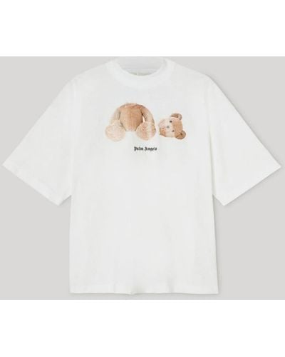 Palm Angels Bear-print Cotton-jersey T-shirt - White
