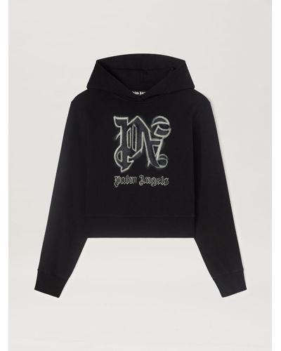 Palm Angels Hyper Monogram Hoodie - Black