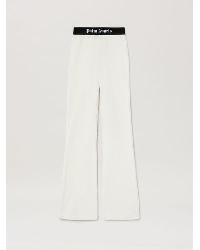 Palm Angels Logo Tape Flare Joggers - White