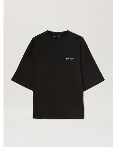 Palm Angels Logo-embroidered Cotton T-shirt - Black