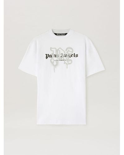 Palm Angels Monogram Spray City T-shirt Los Angels - White