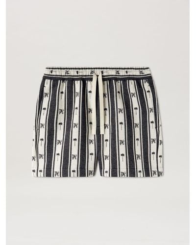 Palm Angels Shorts Stripes Monogram - Black