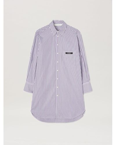 Palm Angels Curved Logo Stripe Shirtdress - Purple