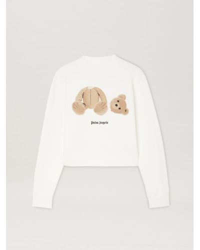 Palm Angels Palm Bear Fitted Crew Sweatshirt - Natural