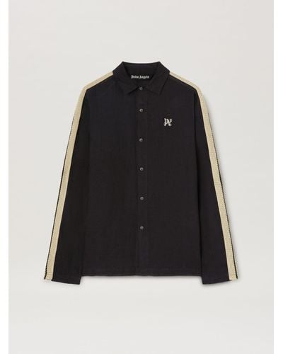 Palm Angels Monogram Polo Track Shirt - Black