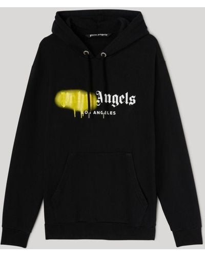 PANII Palm Angels Hoodie for Man Cuffs Flame Print Back Retro Letters  Hip-hop Street Pullover Sweater Heavyweight Hooded Top