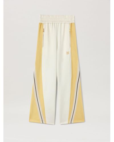 Palm Angels Monogram Colorblock Wide Track Pants - White