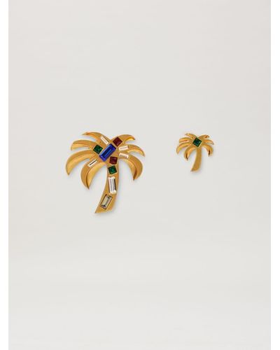 Palm Angels Palm Rhinestone Earrings - Metallic