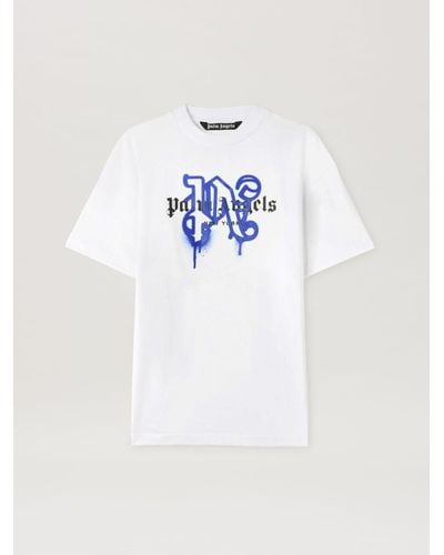 Palm Angels Monogram Spray City T-shirt New York - White