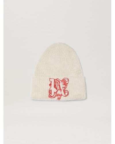 Palm Angels Beanie With Dragon - White