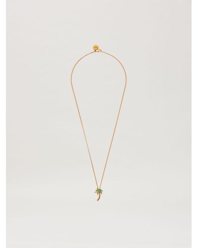 Palm Angels Palm Strass Long Necklace - Natural