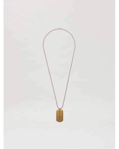 Palm Angels Logo Military Plate Necklace - Natural