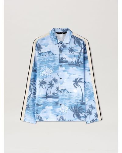 Palm Angels Sunset Track Shirt - Blue