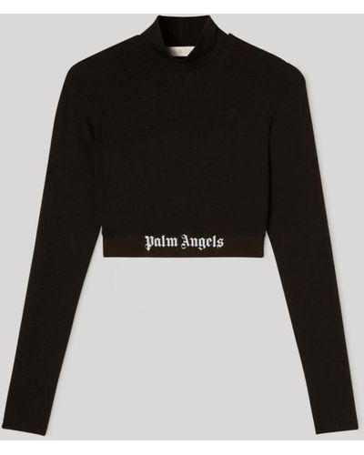 Palm Angels Mockneck Logo Top/S - Black