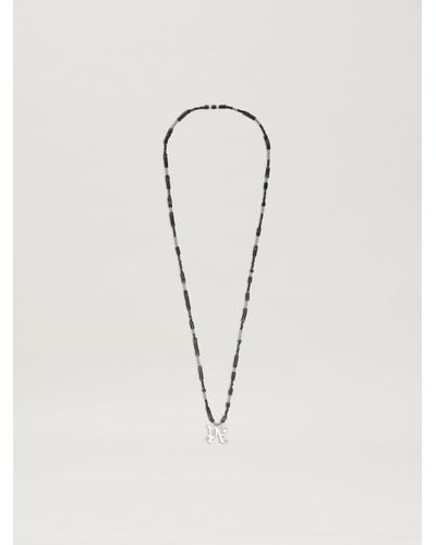 Palm Angels Beads Necklace Pa Monogram - Natural