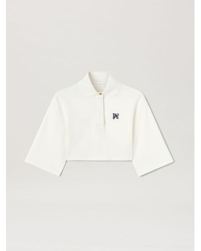 Palm Angels Monogram Cropped Polo - Natural