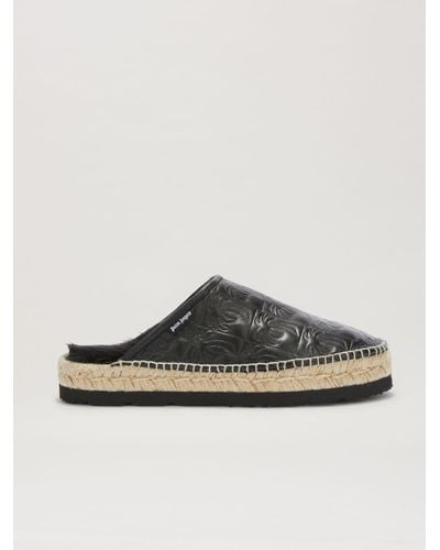 Palm Angels Quilted Palms Rope Sole Mule - Black