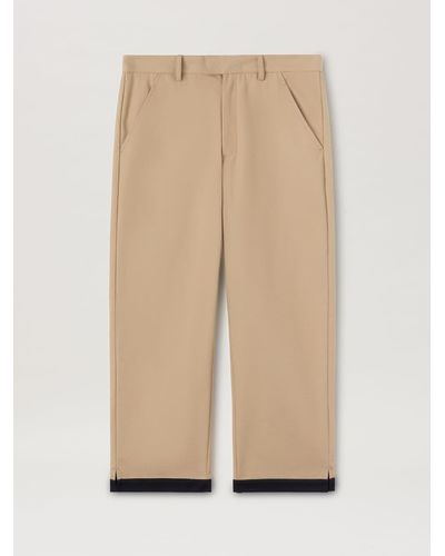 Palm Angels Cotton Straight Leg Trousers - Natural