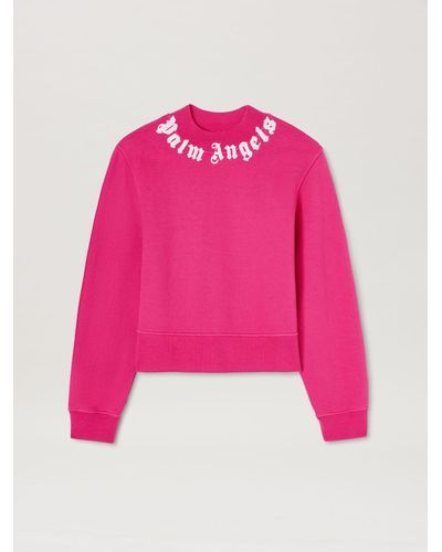 Palm Angels Neck Logo Sweater - Pink