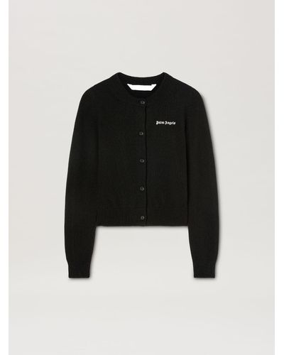 Palm Angels Classic Logo Fitted Cardigan - Black