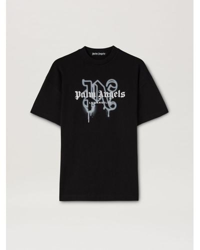 Palm Angels Monogram Spray City T-shirt Los Angels - Black