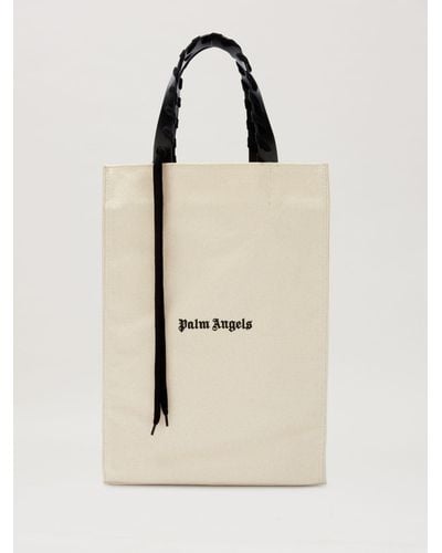 Palm Angels Canvas Logo Tote Bag - Natural