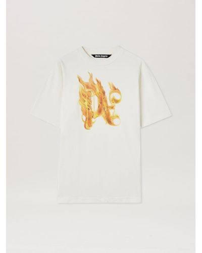 Palm Angels Burning モノグラム Tシャツ - ホワイト