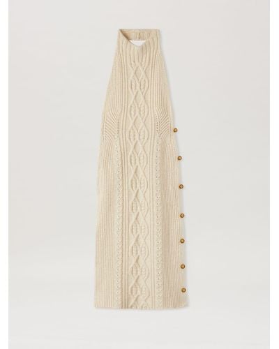 Palm Angels Openback Midi Knit Dress - White