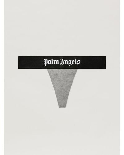 Palm Angels Logo-trim Stretch-cotton Thong - Black