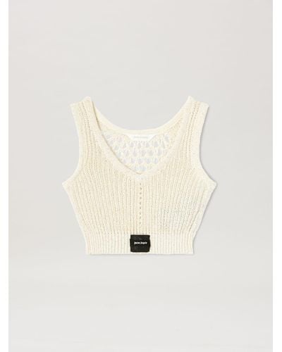 Palm Angels Knitted Top - Natural