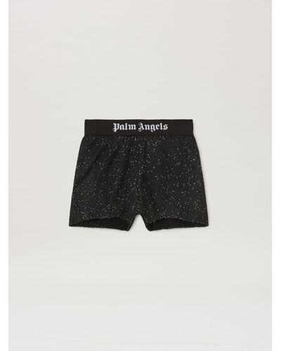 Palm Angels Soiree Knit Logo Shorts - Black