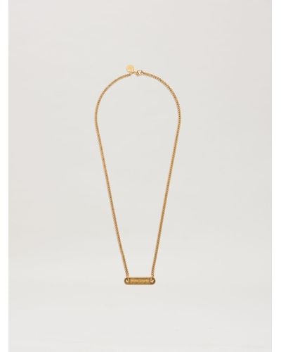 Palm Angels Logo Plate Necklace - Natural